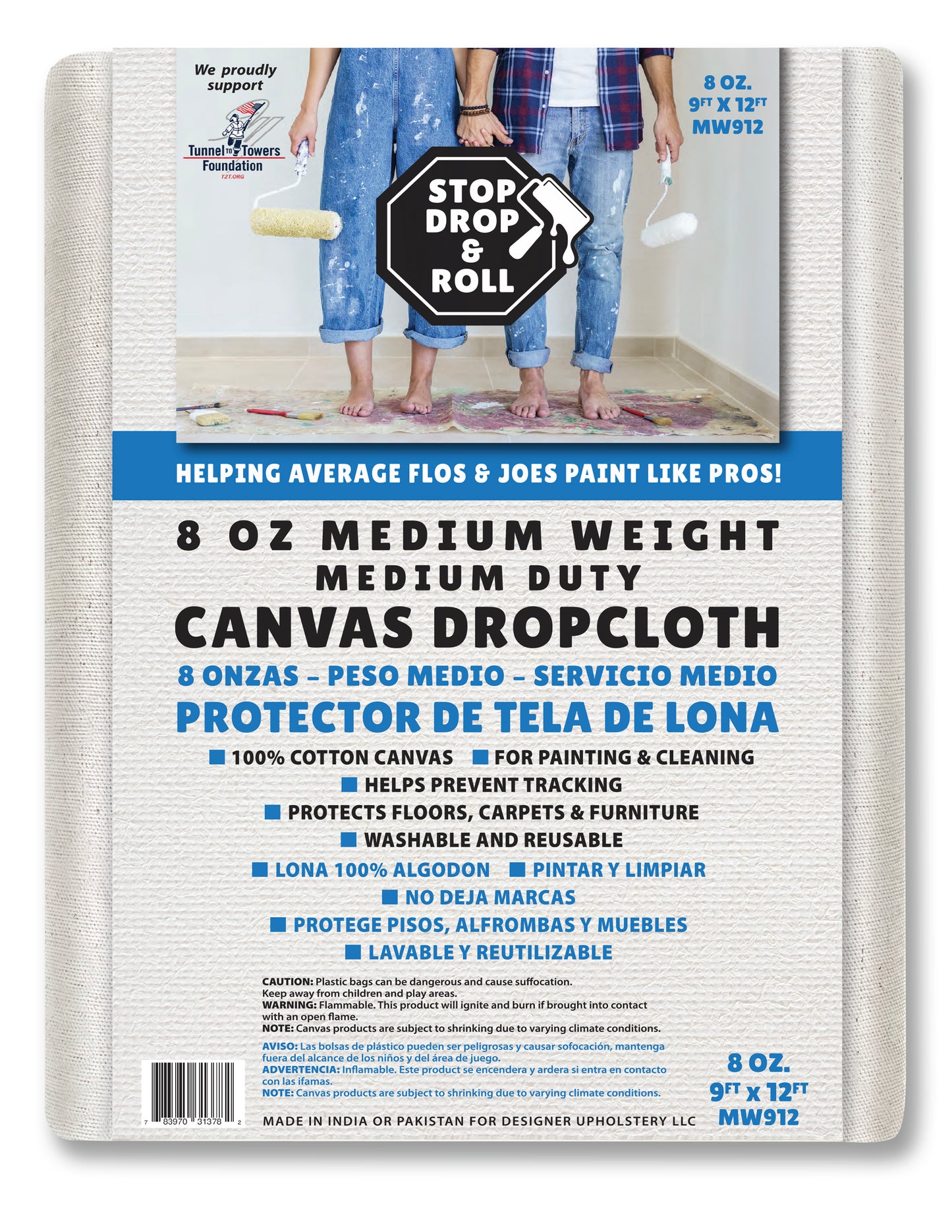 Canvas Drop Cloths | Medium Weight | 8 oz. | Protective Tarp