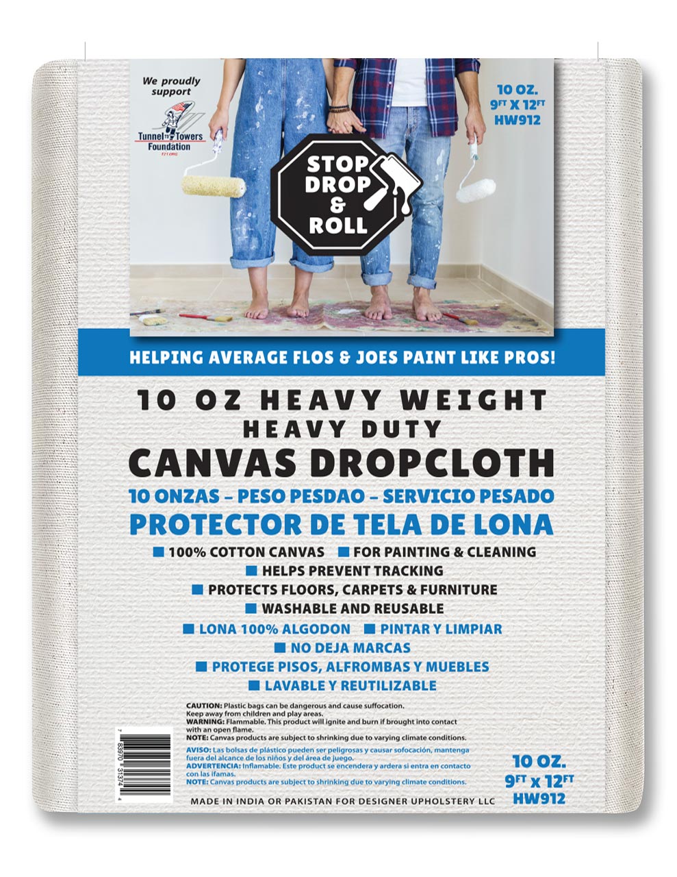 Canvas Drop Cloths | Heavy Weight | 10 Oz. | Protective Tarp
