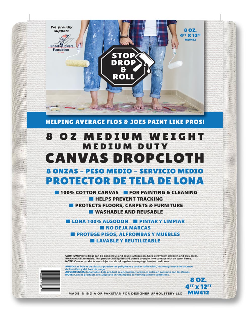 Canvas Drop Cloths | Medium Weight | 8 oz. | Protective Tarp