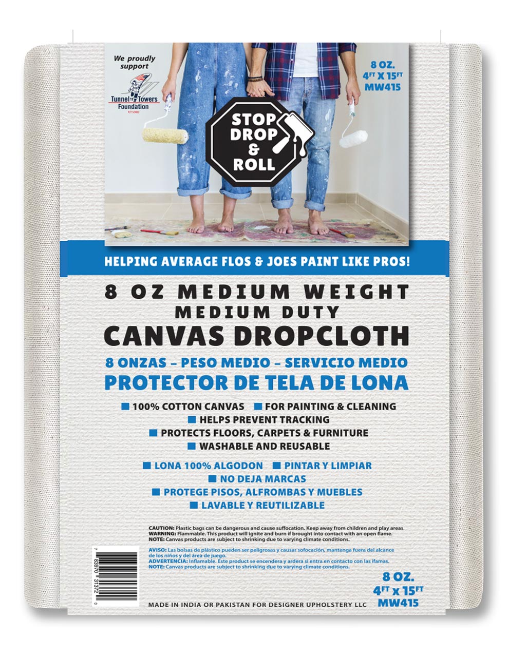 Canvas Drop Cloths | Medium Weight | 8 oz. | Protective Tarp