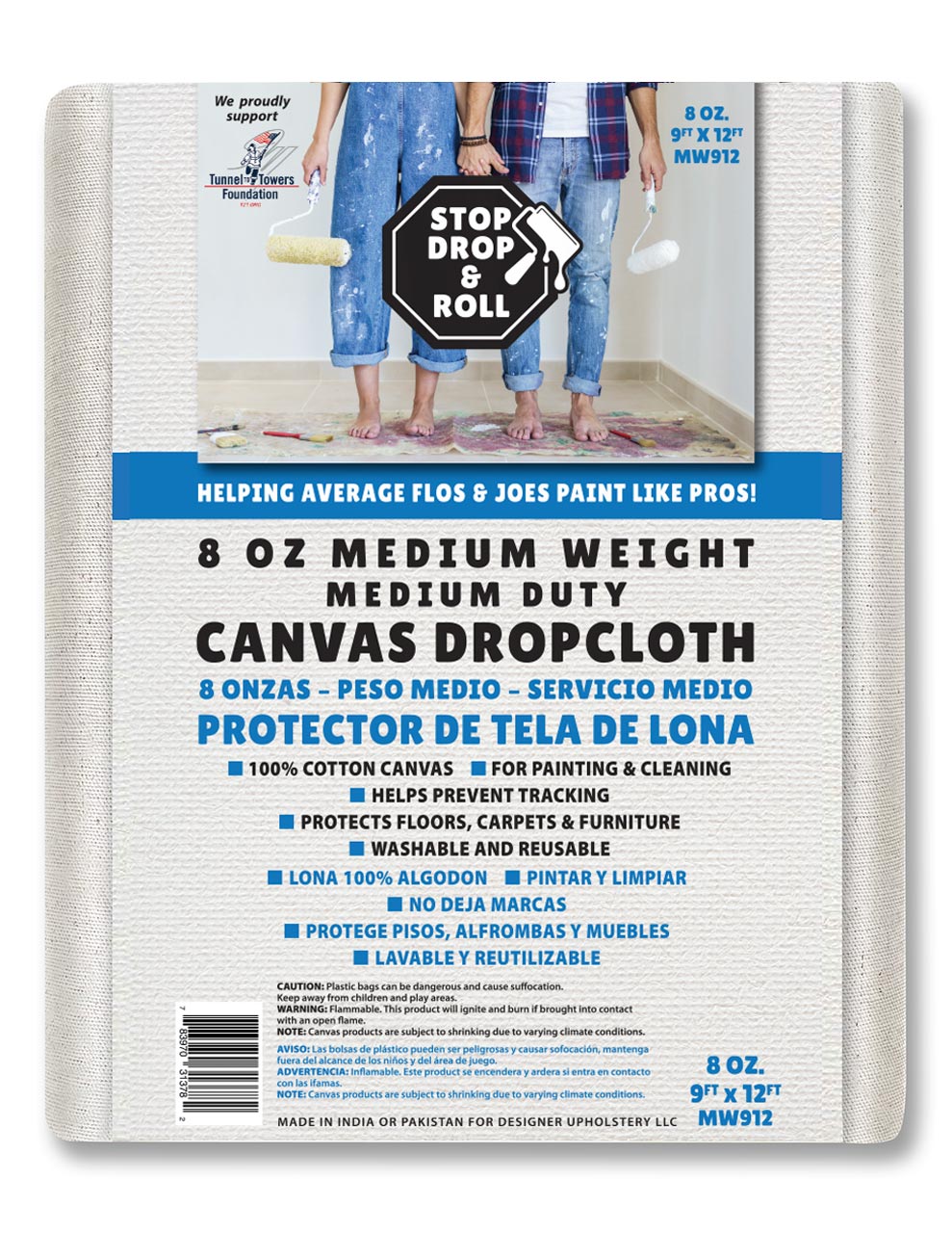 Canvas Drop Cloths | Medium Weight | 8 oz. | Protective Tarp