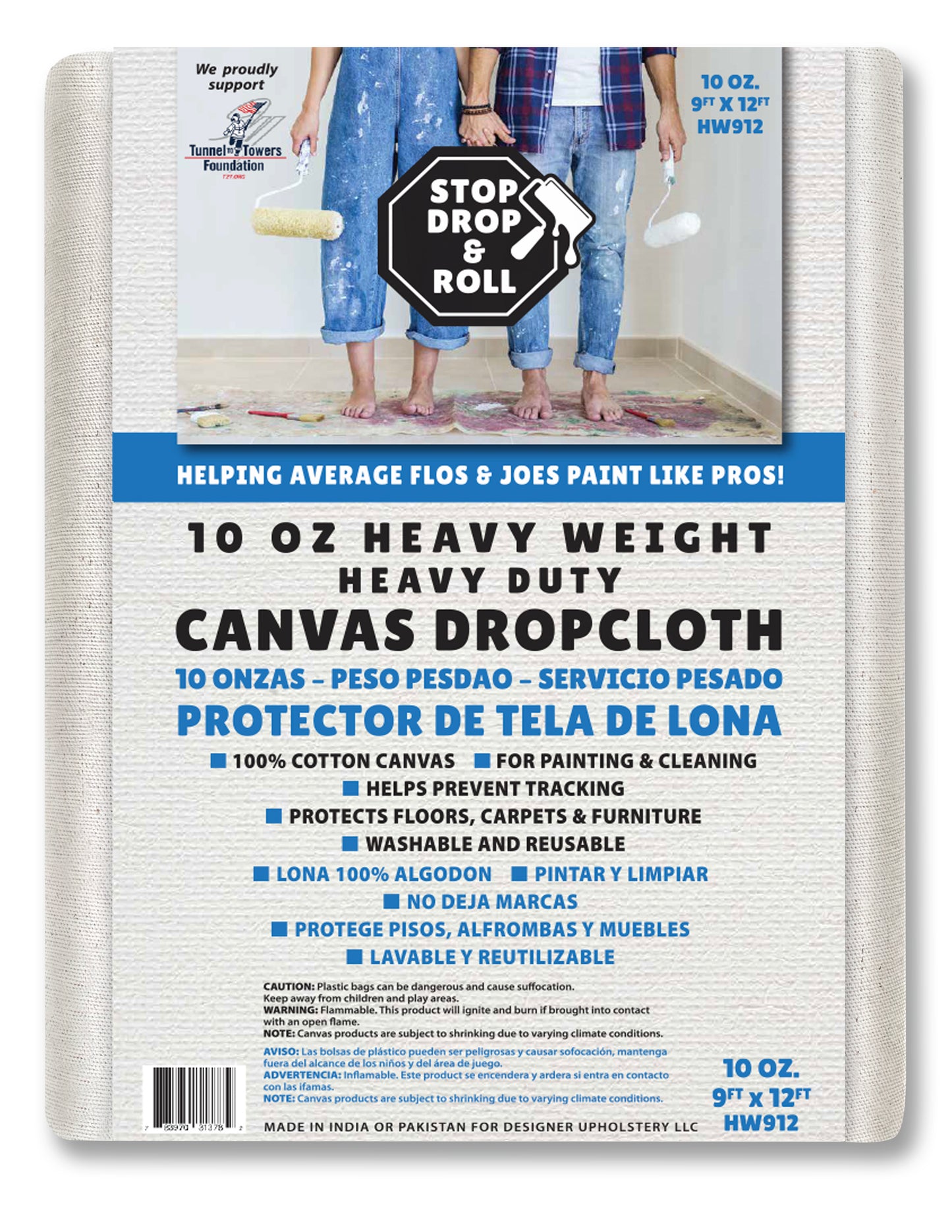 Canvas Drop Cloths | Heavy Weight | 10 Oz. | Protective Tarp